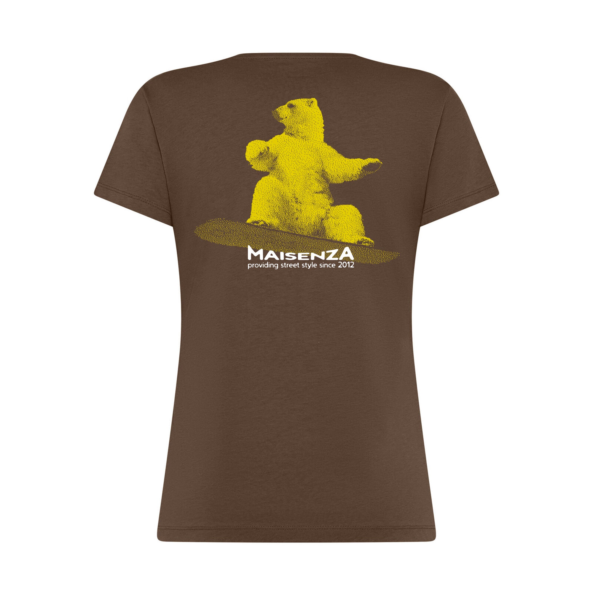 T-shirt Glitch Donna - Orso snowboarder