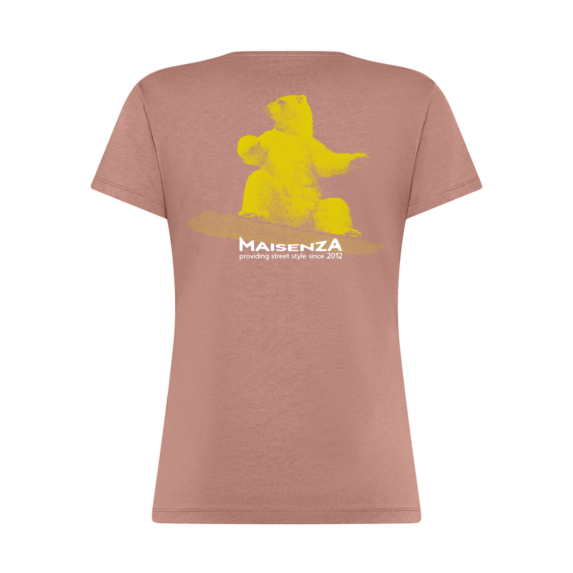 T-shirt Glitch Donna - Orso snowboarder