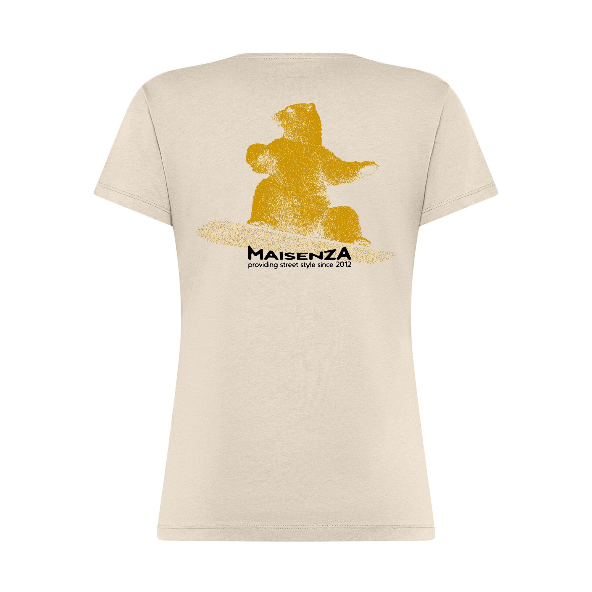 T-shirt Glitch Donna - Orso snowboarder