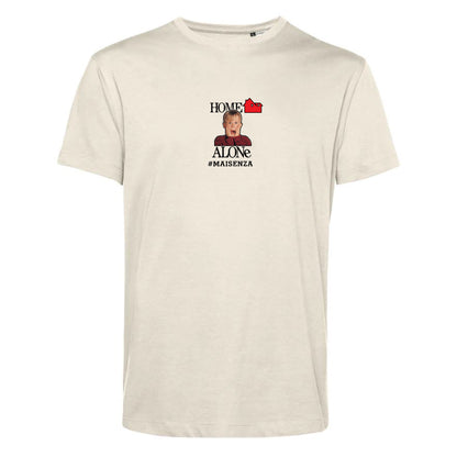 T-shirt organica Uomo Home Alone - Off White