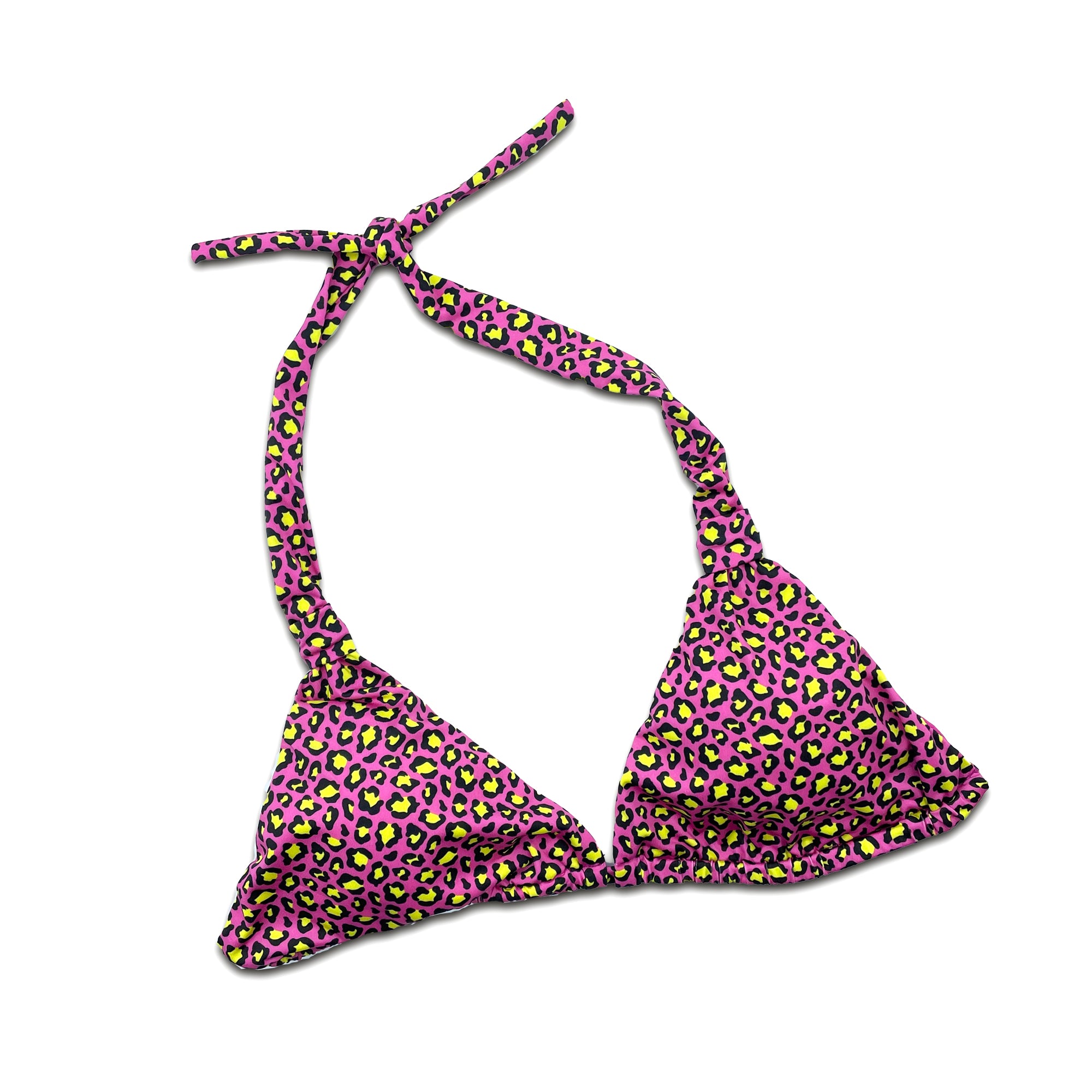 Top Triangolo - Leopard fucsia e giallo