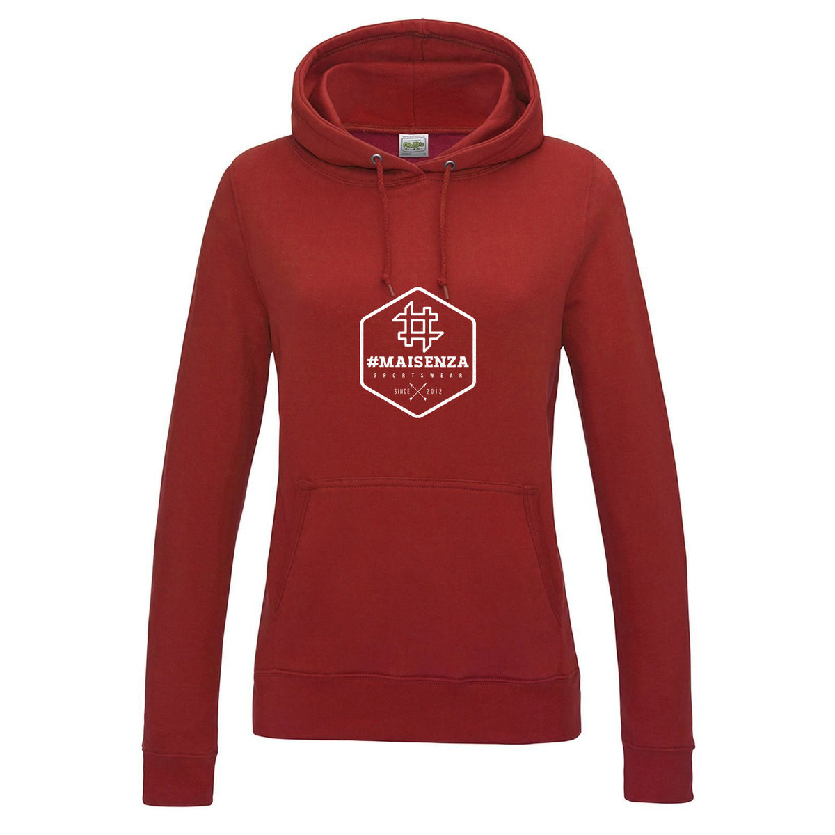 Box logo hoodie donna - Rosso fuoco