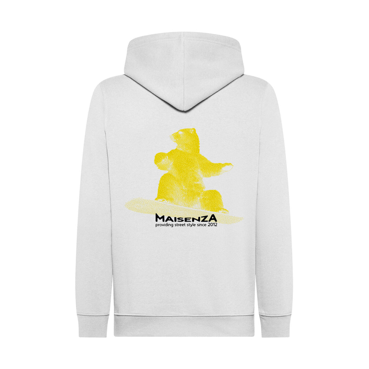 Glitch Bear hoodie Bianco retro - Maisenza # Forte dei Marmi