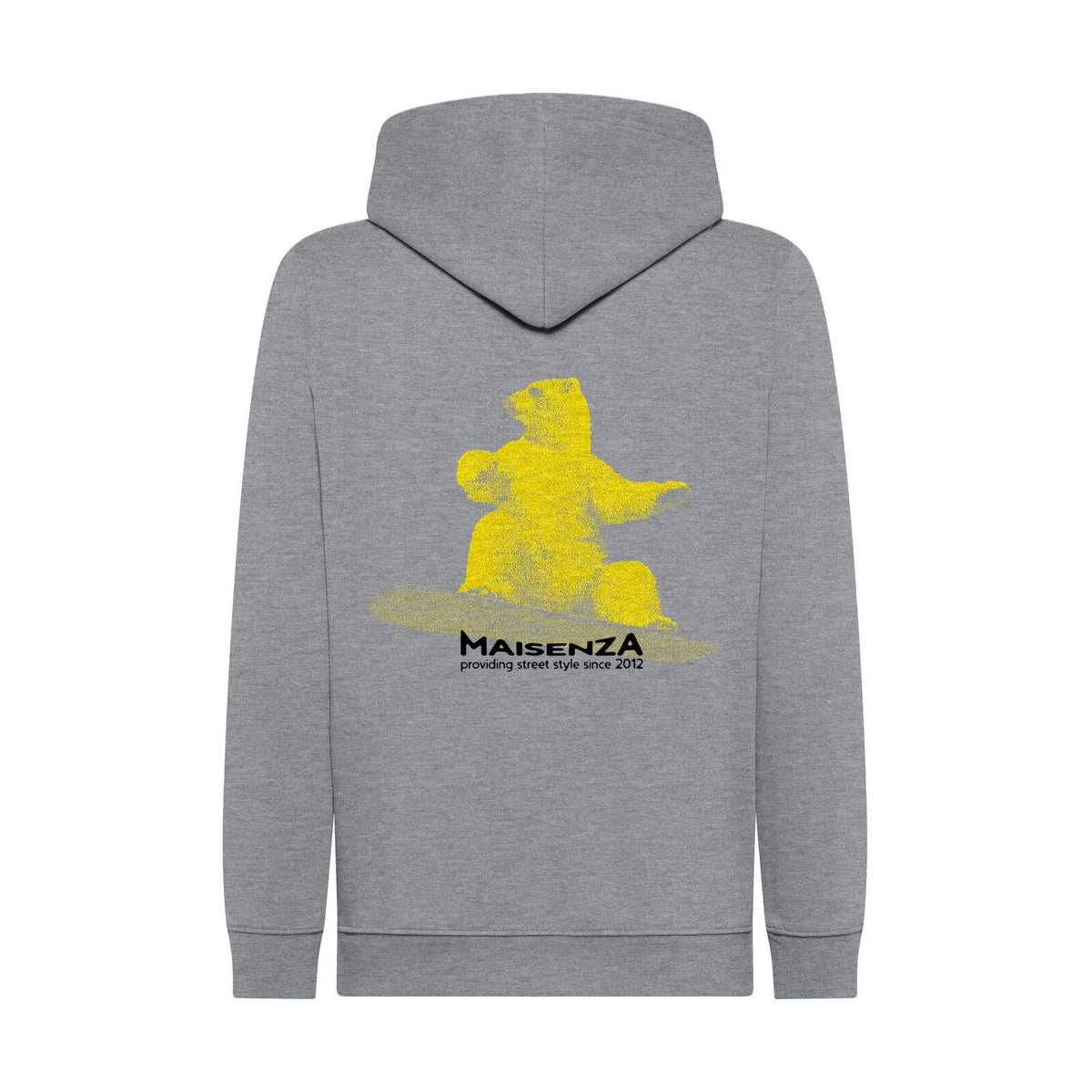 Glitch Bear hoodie Grigio melange retro - Maisenza # Forte dei Marmi