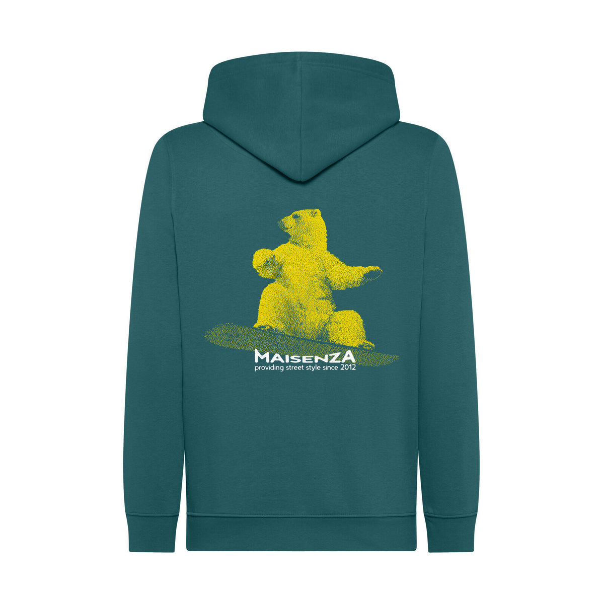 Glitch Bear hoodie Petrolio retro - Maisenza # Forte dei Marmi