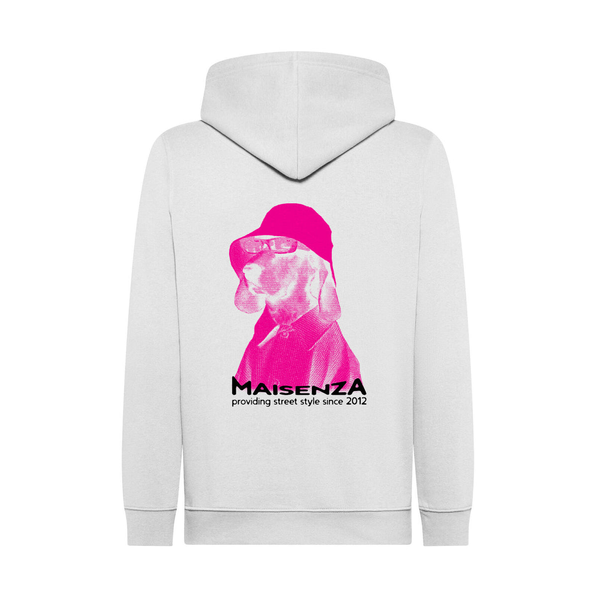 Glitch Dog hoodie Bianco retro - Maisenza # Forte dei Marmi