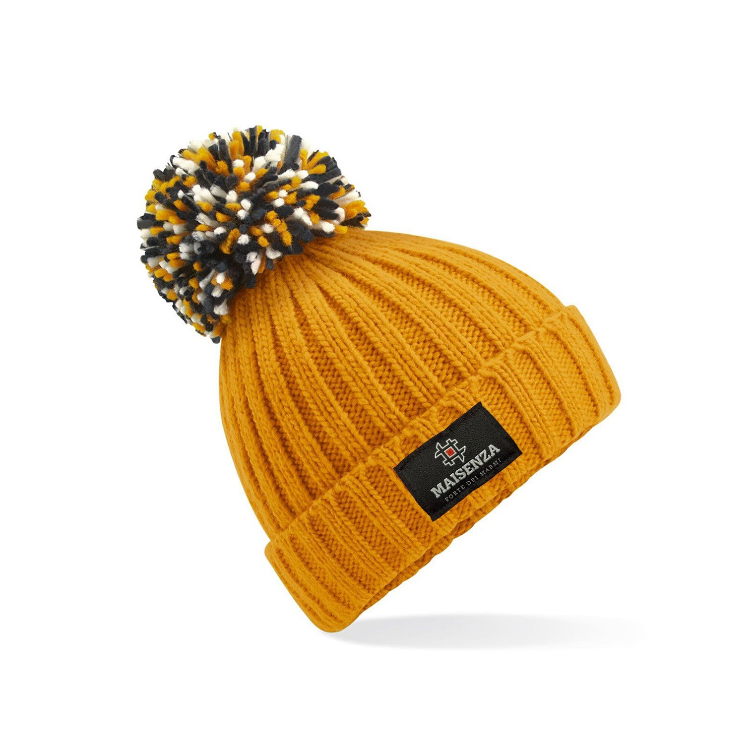 Cappello di lana con pom pom Hygge Beanie Maisenza # - Giallo