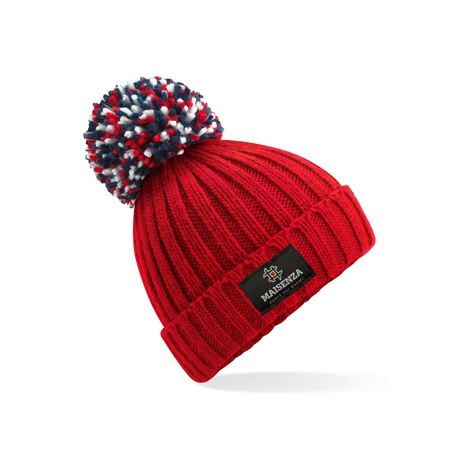 Cappello di lana con pom pom Hygge Beanie Maisenza # - Rosso