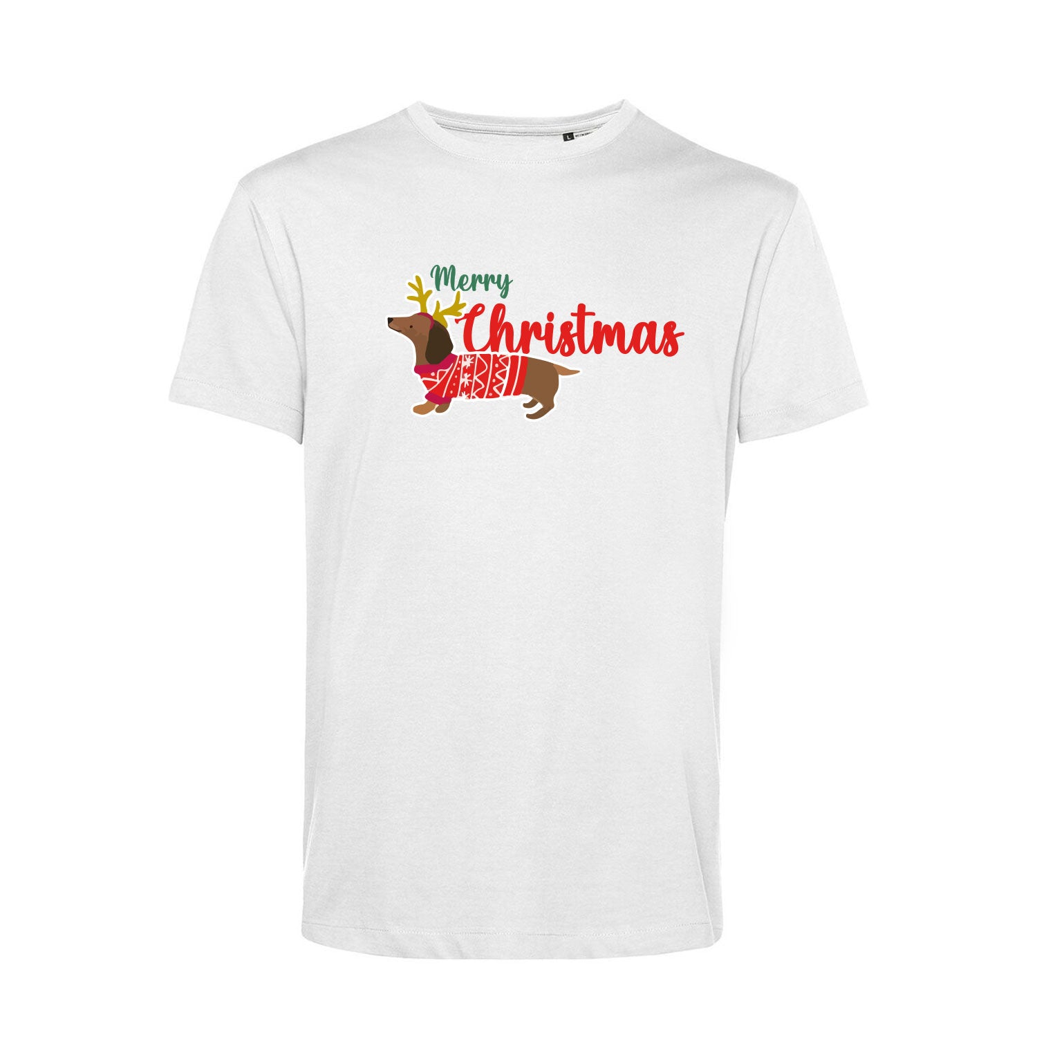 T-Shirt Stampata Natalizia - Sausage Dog