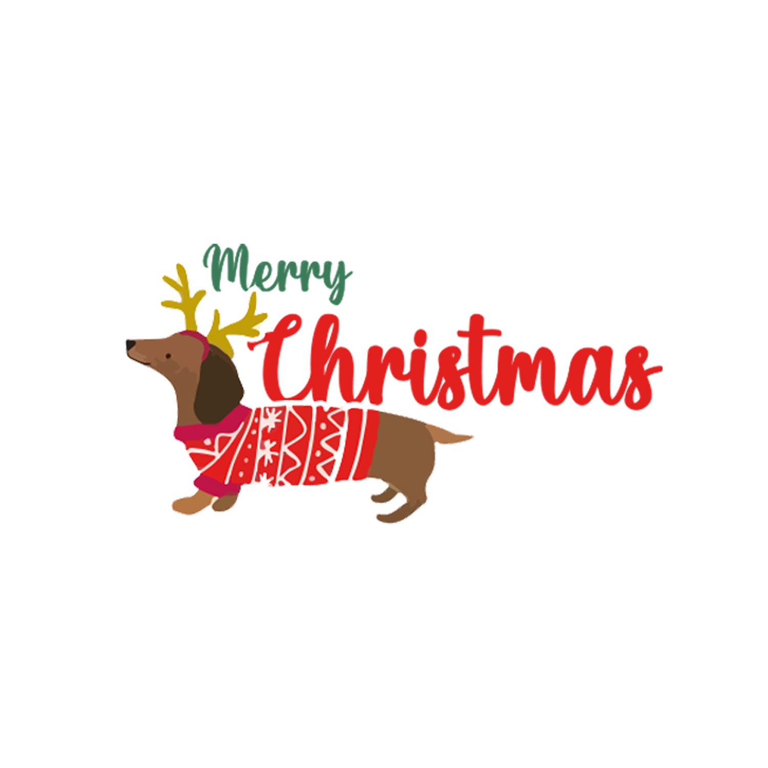 T-Shirt Stampata Natalizia - Sausage Dog