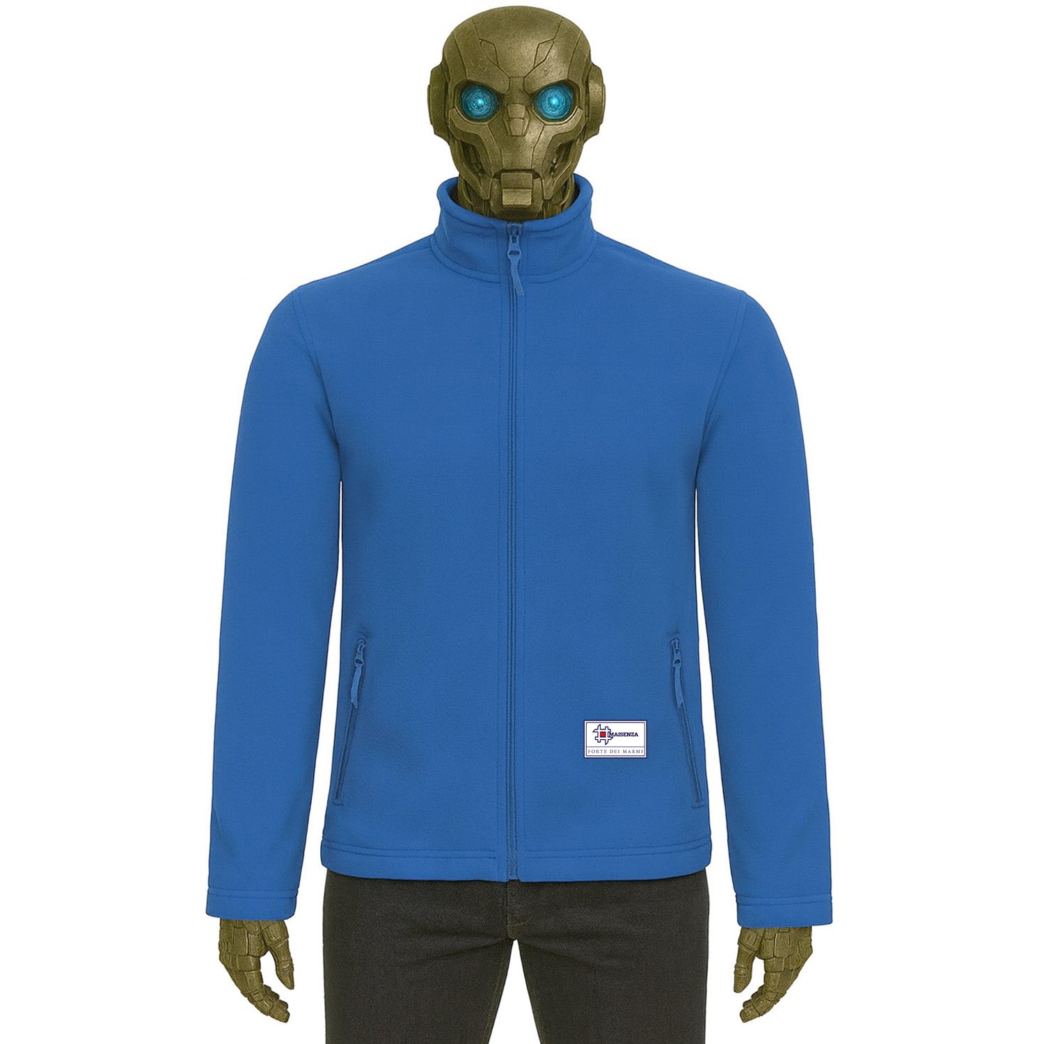 Sweater jacket in pile Label - Blu Royal