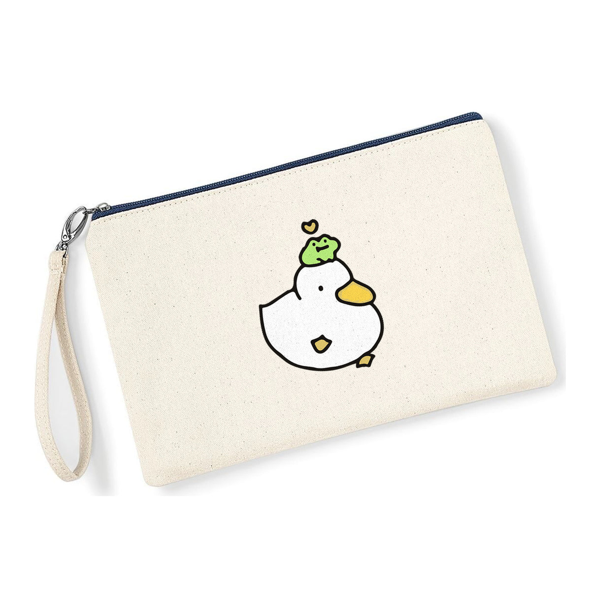 Pochette Amici in cotone canvas zip navy - Maisenza # Forte dei Marmi