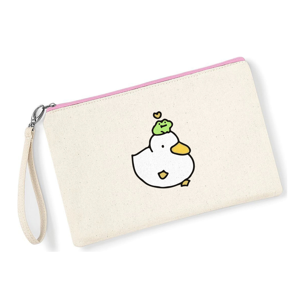 Pochette Amici in cotone canvas zip rosa - Maisenza # Forte dei Marmi