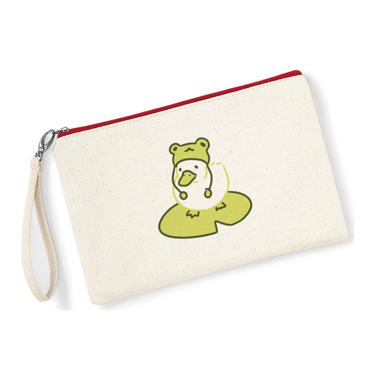 Pochette Paperella Rana in cotone canvas zip rossa - Maisenza #