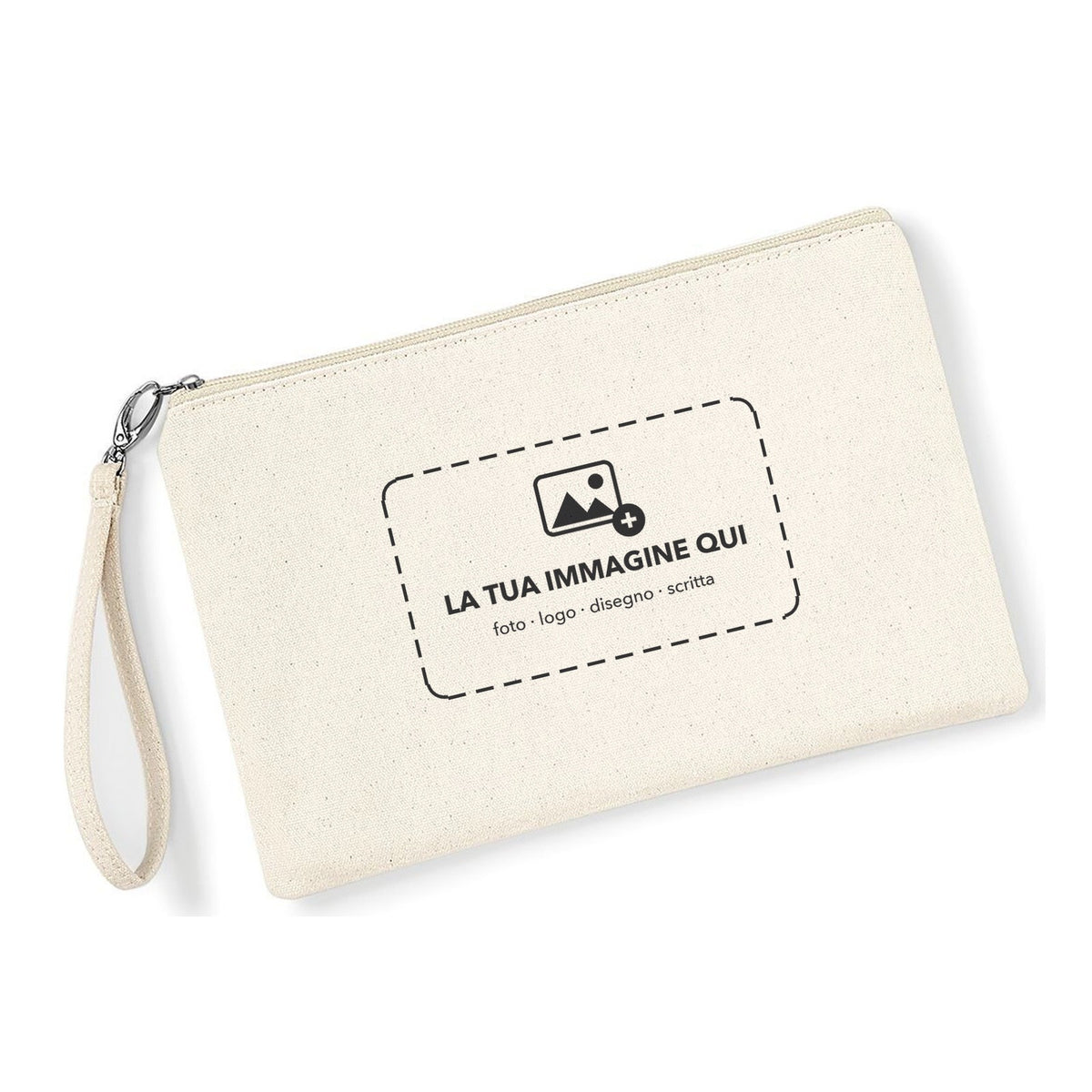 Pochette personalizzata zip naturale con la tua immagine - Maisenza #