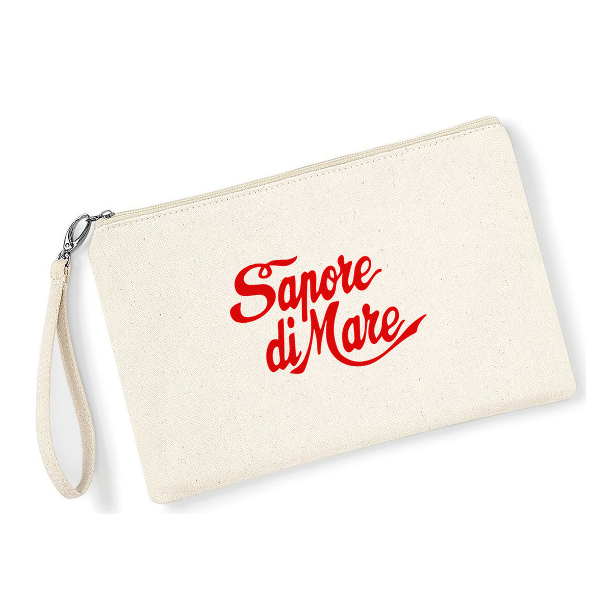 Pochette Sapore di Mare in cotone canvas zip naturale - Maisenza #