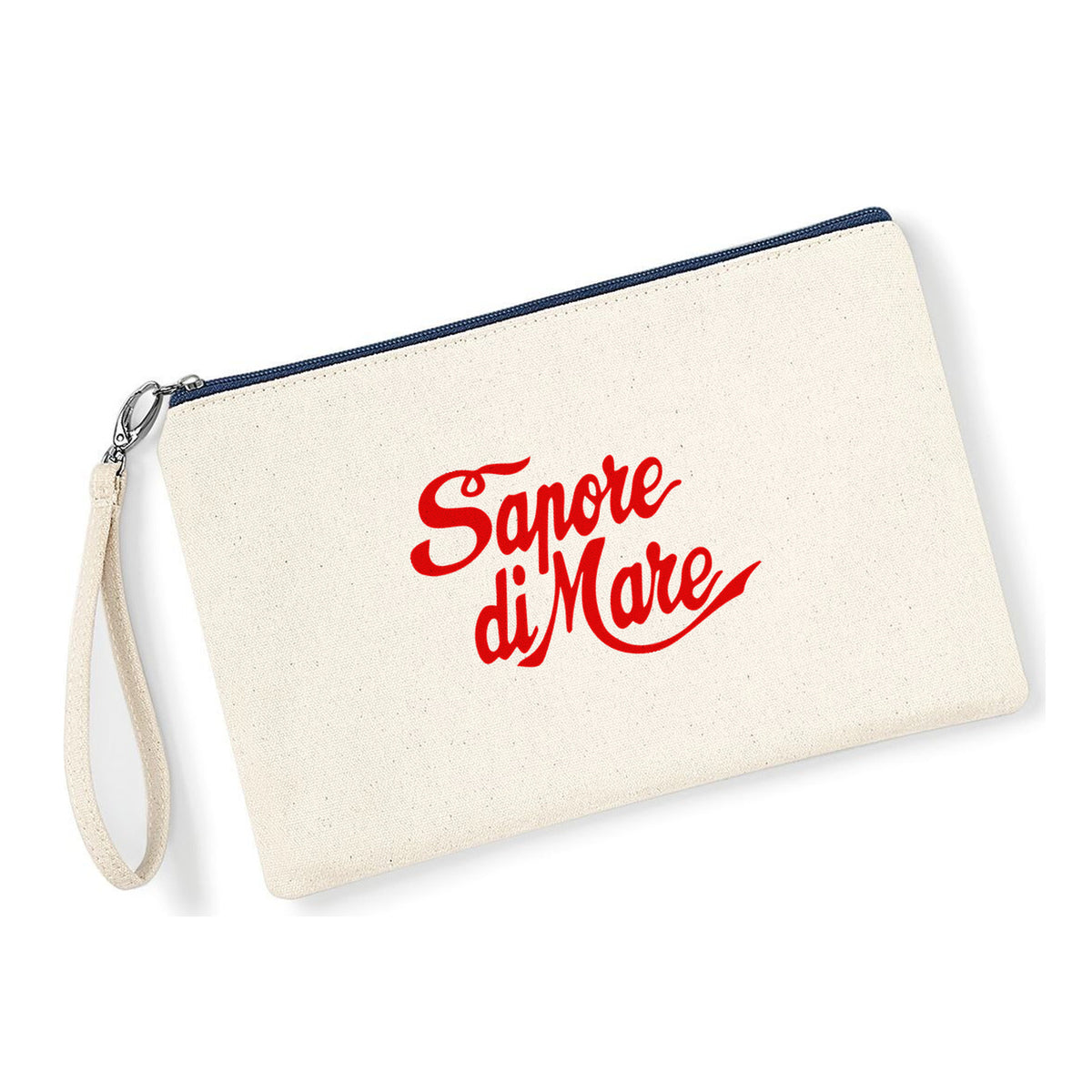 Pochette Sapore di Mare in cotone canvas zip navy - Maisenza #