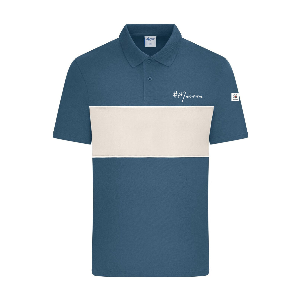 Striped polo Blu polvere/Sabbia - fronte