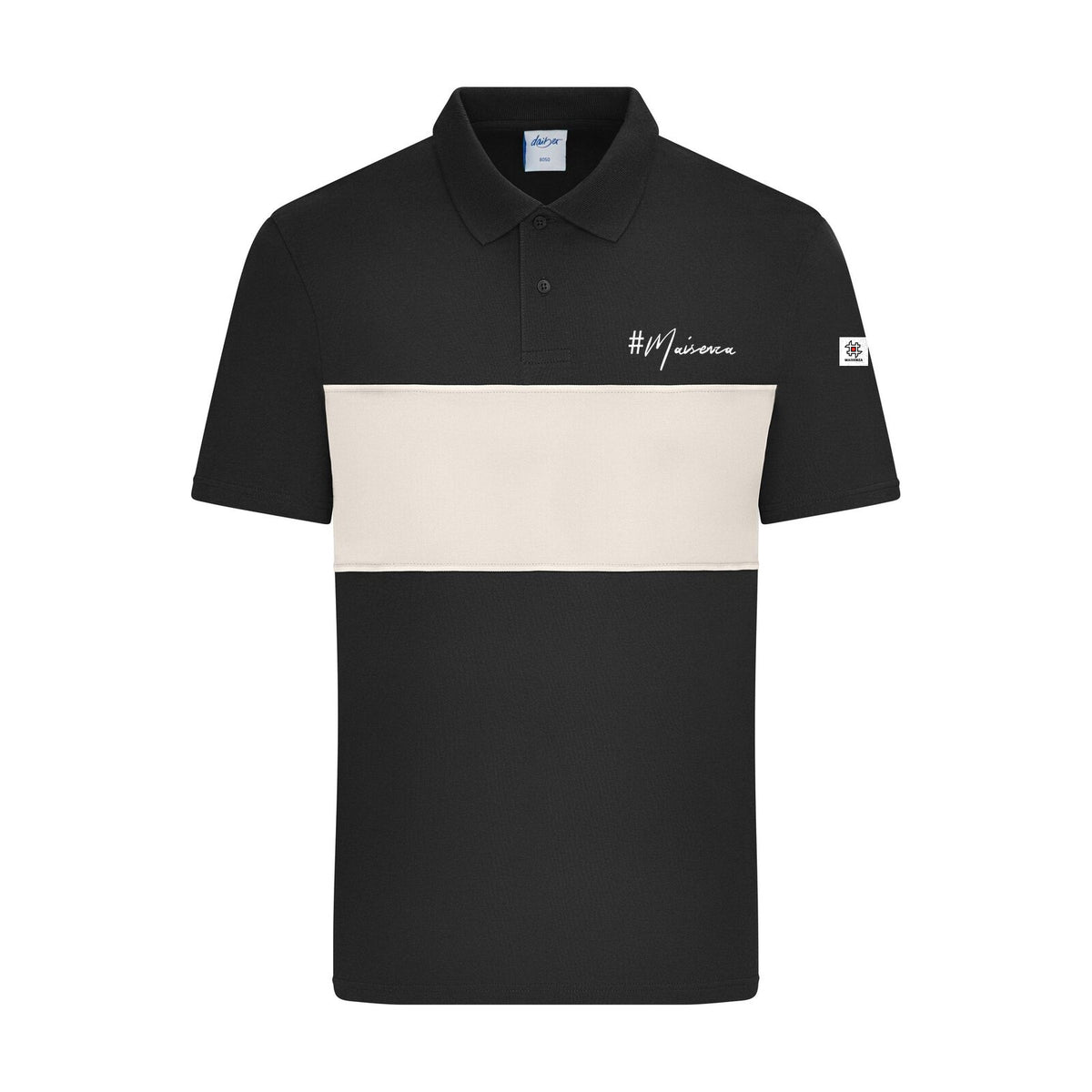 Striped polo Nero/Sabbia - fronte