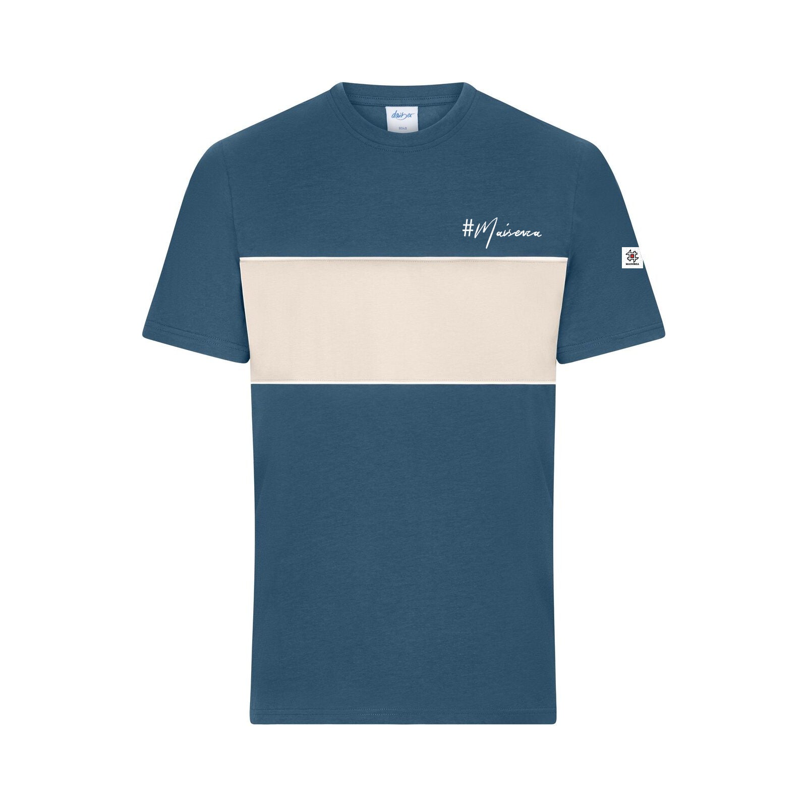 Striped tee Blu polvere/Sabbia - fronte