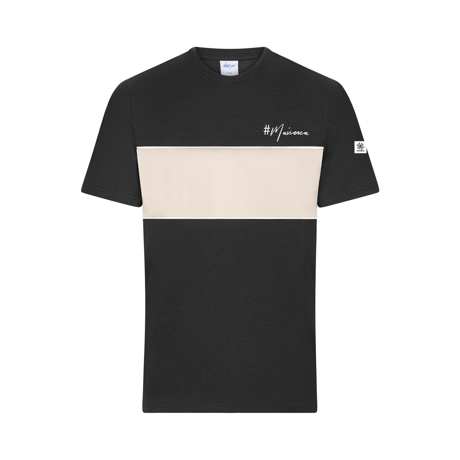 Striped tee Nero/Sabbia - fronte