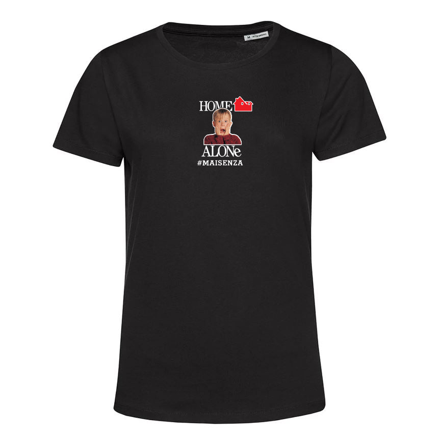 T-shirt organica Donna Home Alone - Nero