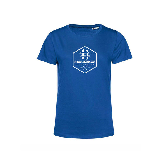 T-shirt organica Donna Box Logo - Royal Blue