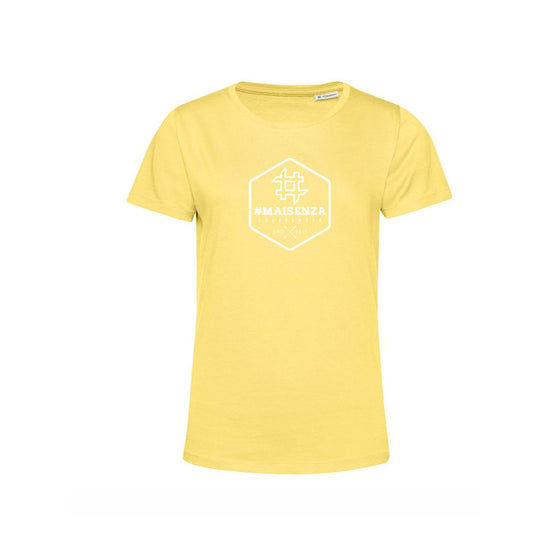 T-shirt organica Donna Box Logo - Yellow