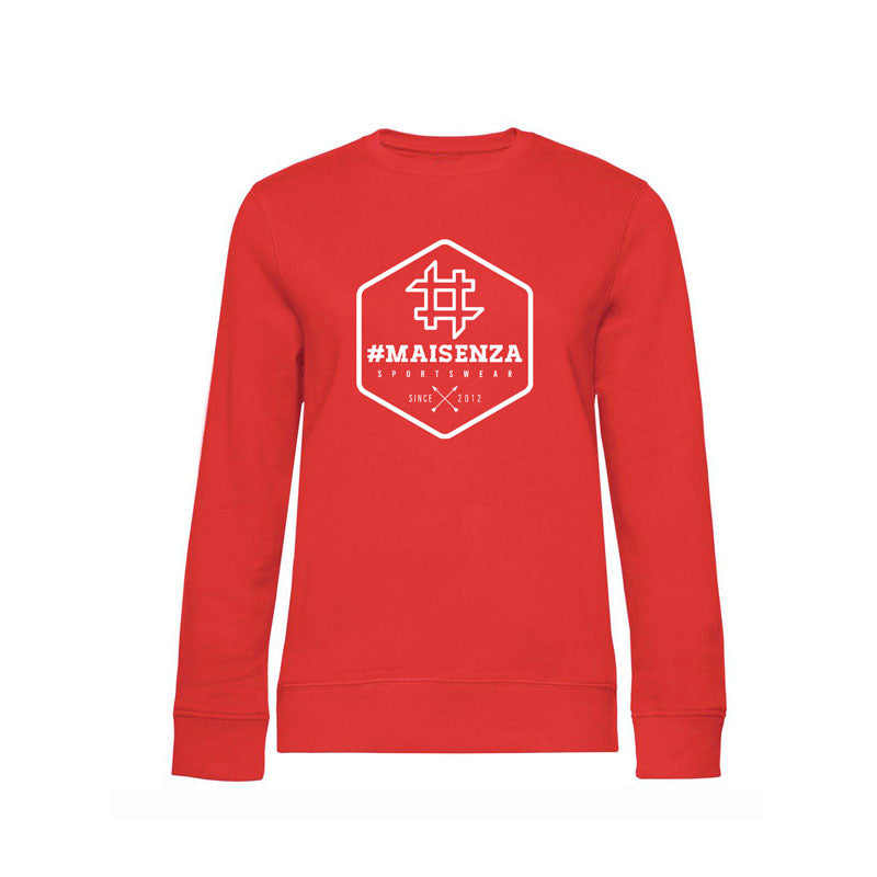 Felpa girocollo Box Logo Red - Donna