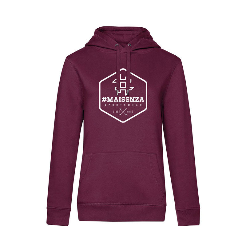 Felpa con cappuccio Box Logo Donna - Burgundy