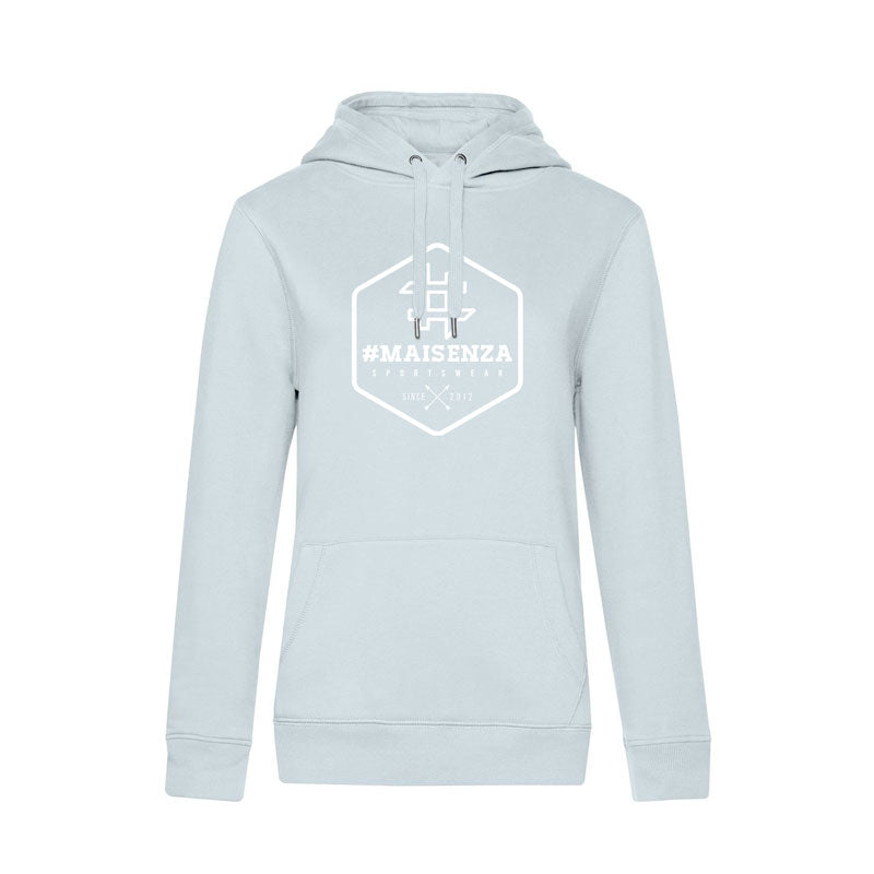 Felpa con cappuccio Box Logo Donna - Azzurro Pure Sky