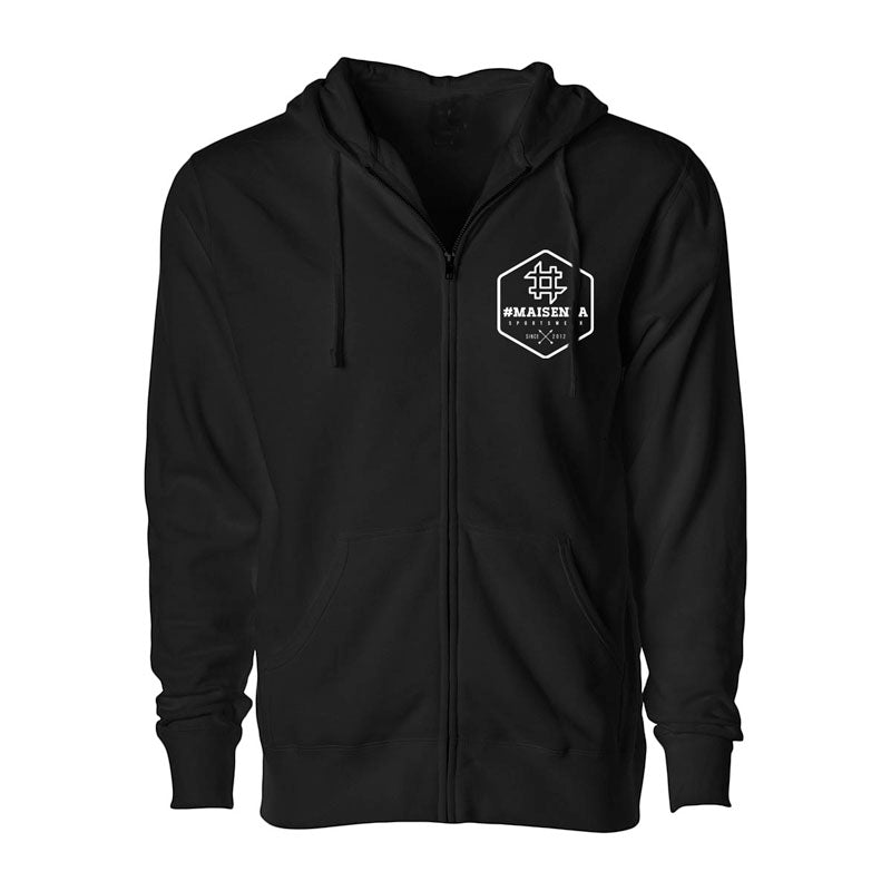 Felpa zip con cappuccio Box Logo Uomo - Nero