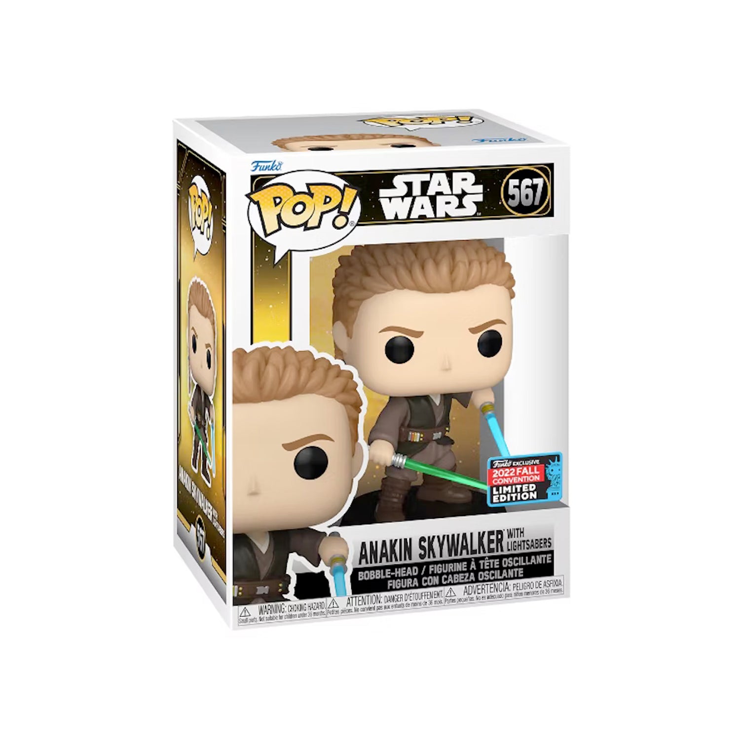 Funko Pop! Star Wars Anakin Skywalker with Lightsabers 2022 Fall Convention Exclusive Figure #567
