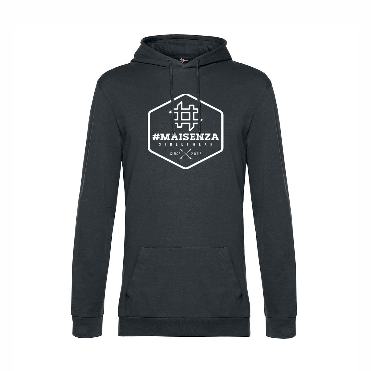 Felpa con cappuccio uomo BOX LOGO - Asphalt