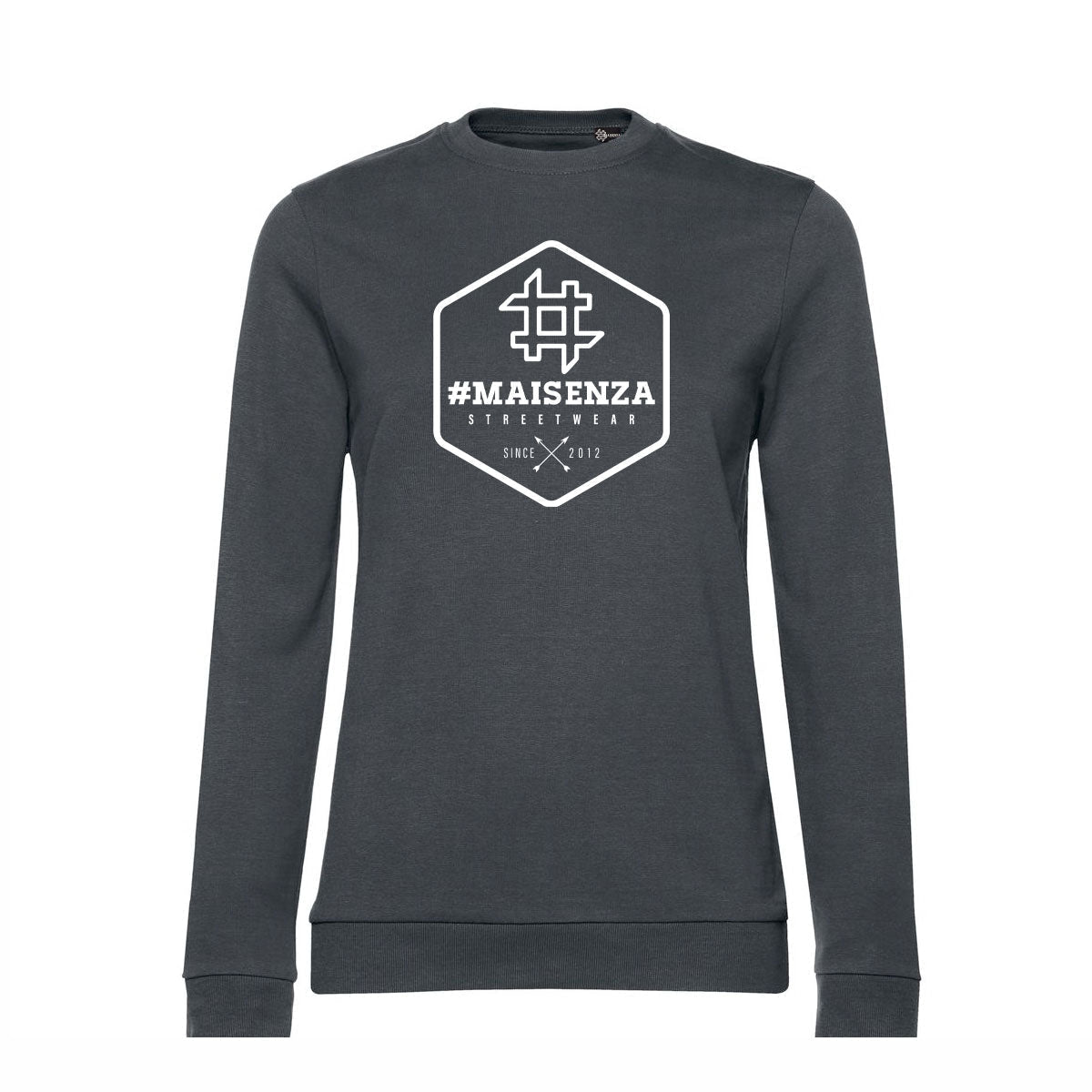 Felpa girocollo donna BOX LOGO - Asphalt