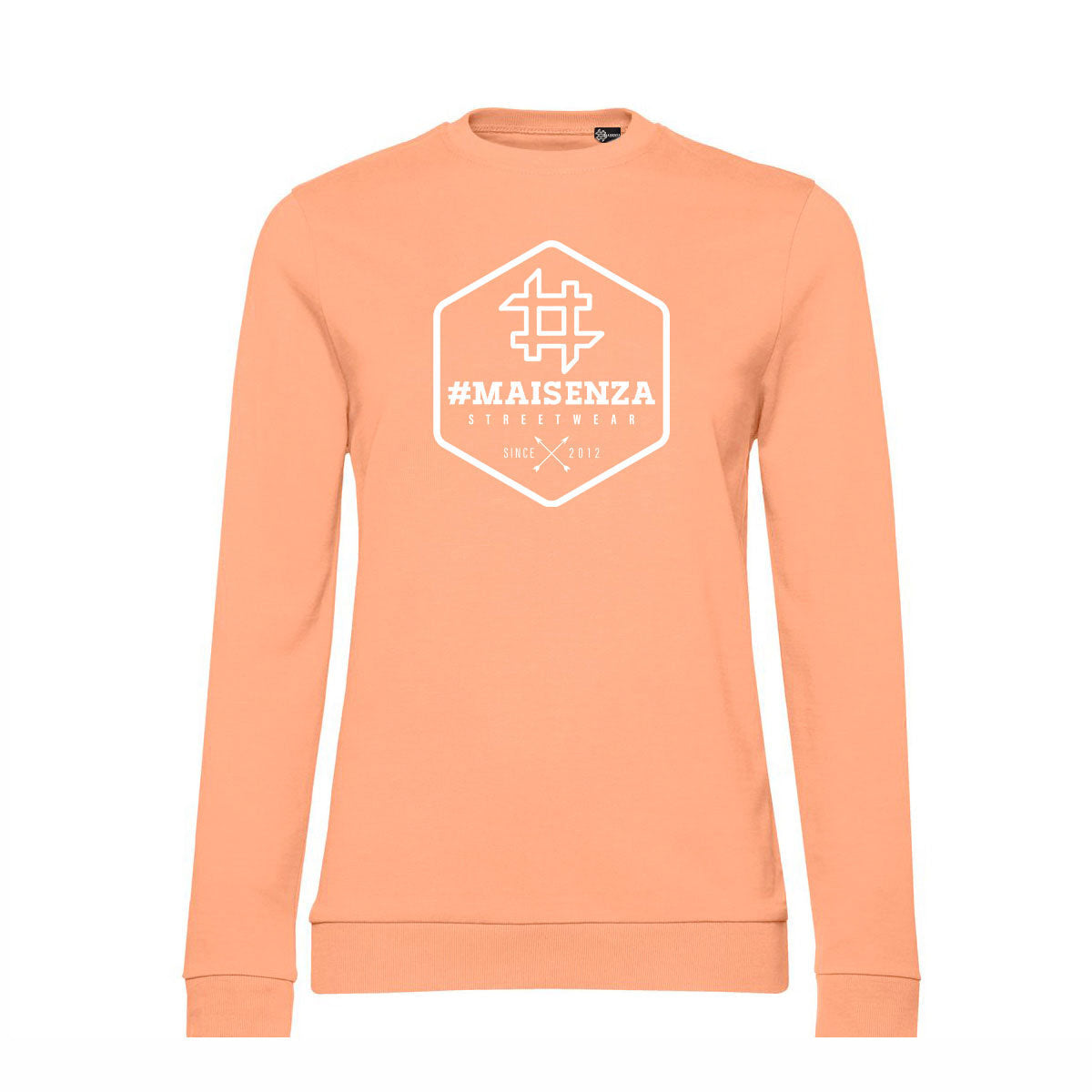 Felpa girocollo donna BOX LOGO - Melon Orange