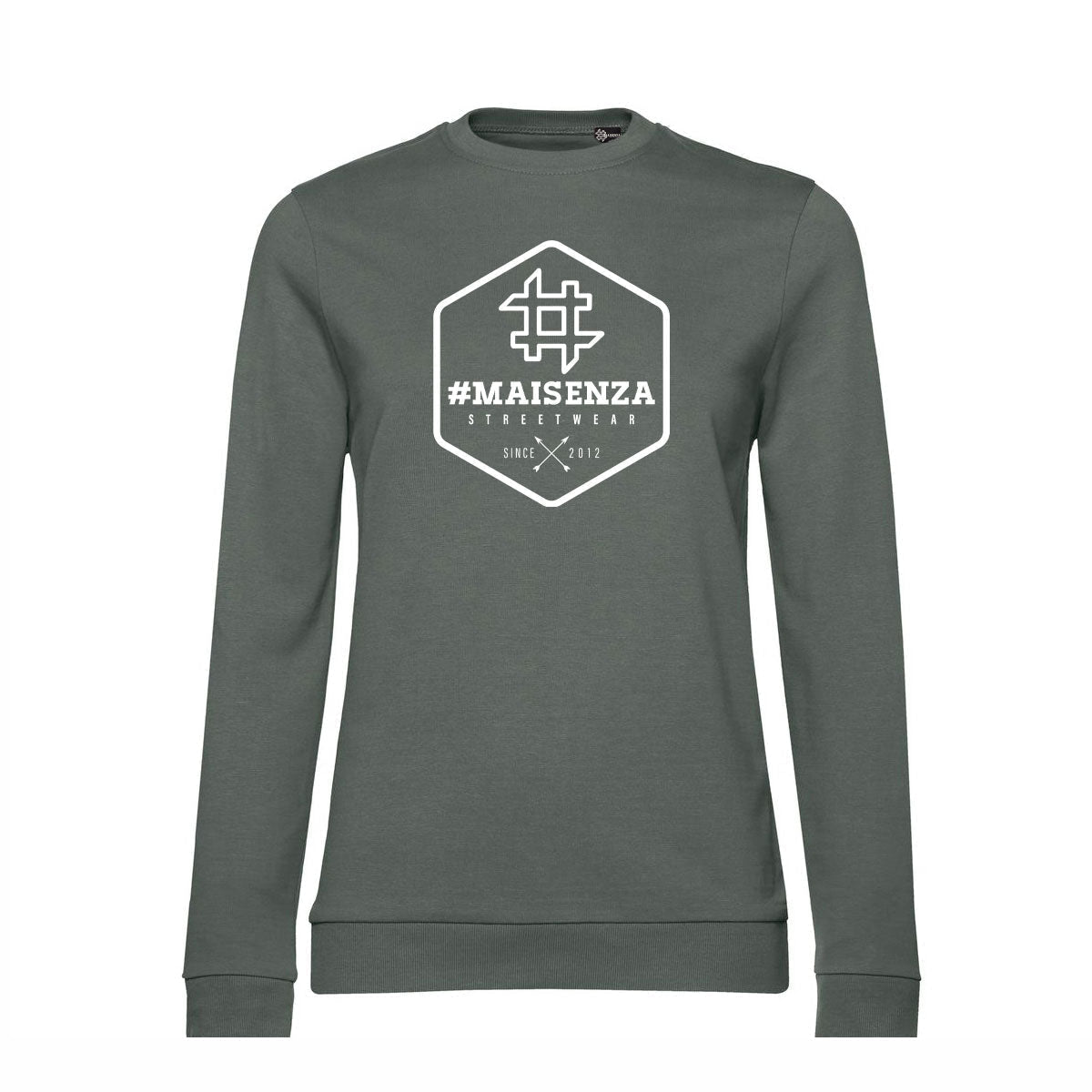 Felpa girocollo donna BOX LOGO - Millennial Khaki