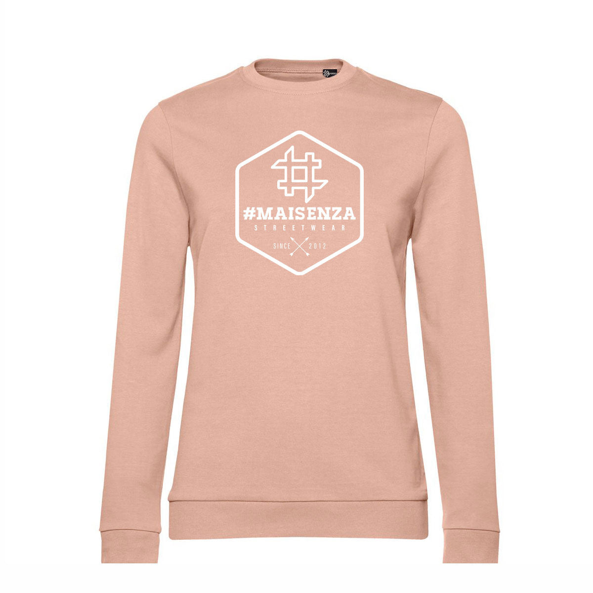 Felpa girocollo donna BOX LOGO - Nude