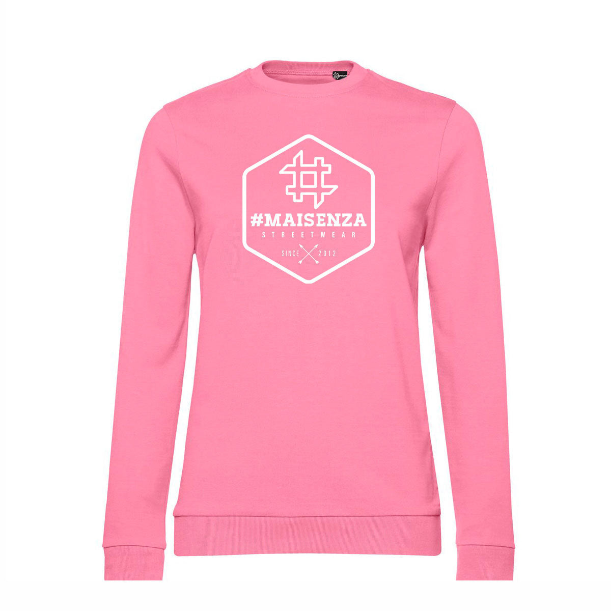 Felpa girocollo donna BOX LOGO - Pink Fizz