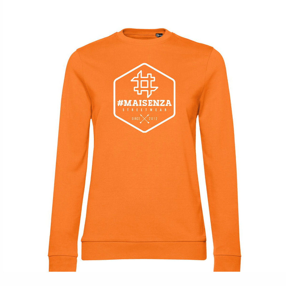 Felpa girocollo donna BOX LOGO - Pure Orange