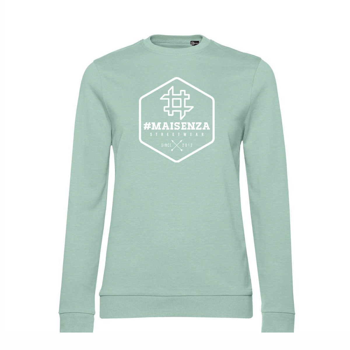 Felpa girocollo donna BOX LOGO - Sage