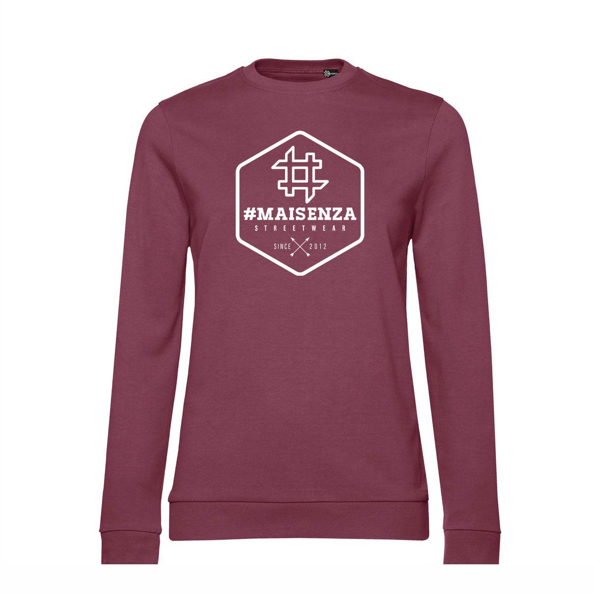 Felpa girocollo donna BOX LOGO - Wine