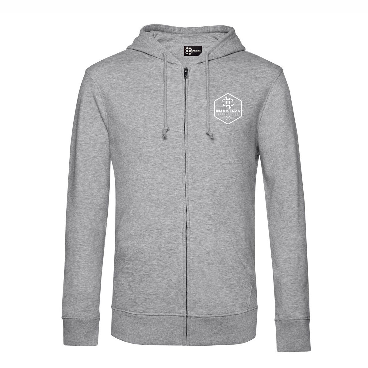 Felpa zip con cappuccio uomo BOX LOGO - Asphalt