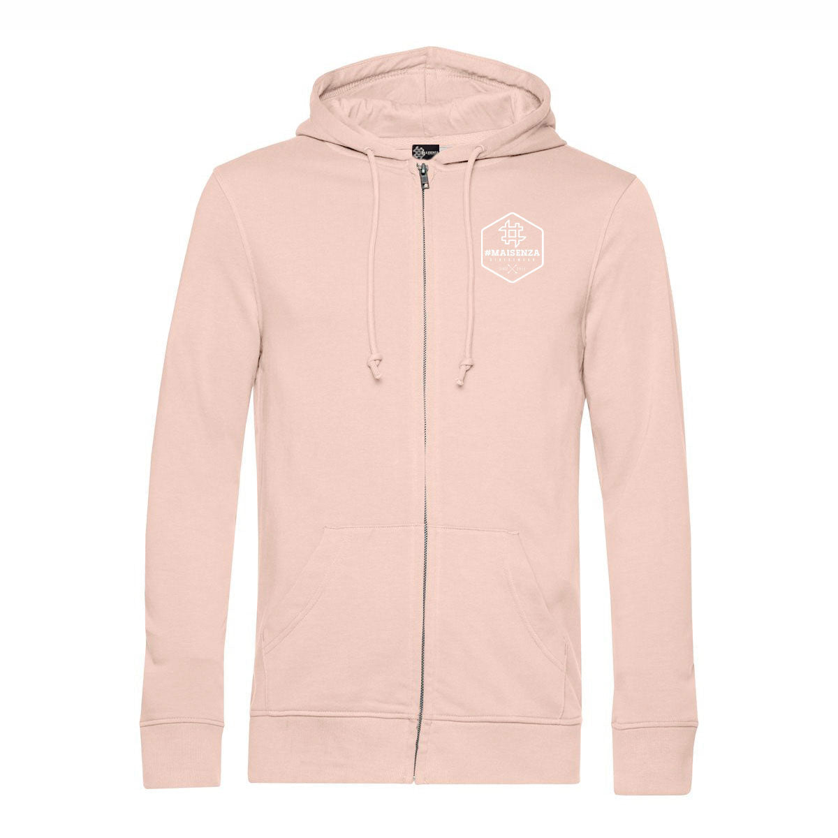 Felpa zip con cappuccio uomo BOX LOGO - Soft Rose