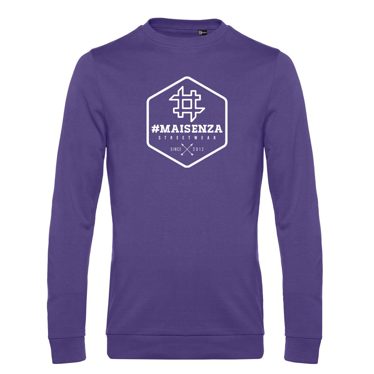 Felpa girocollo uomo BOX LOGO - Purple