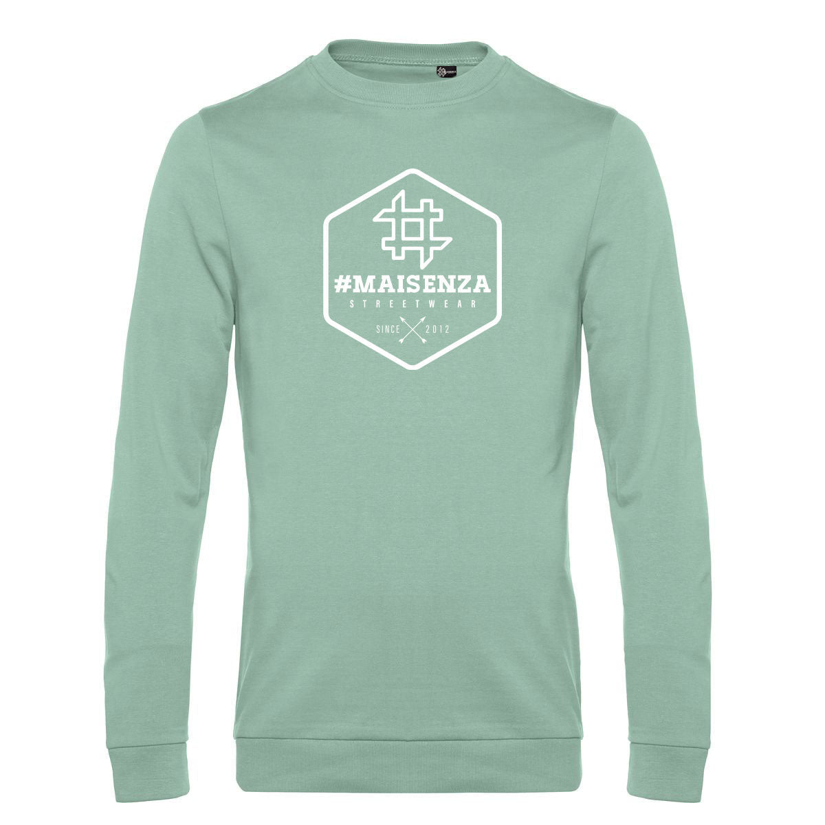 Felpa girocollo uomo BOX LOGO - Sage