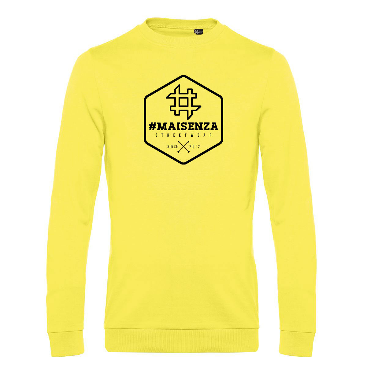 Felpa girocollo uomo BOX LOGO - Solar Yellow