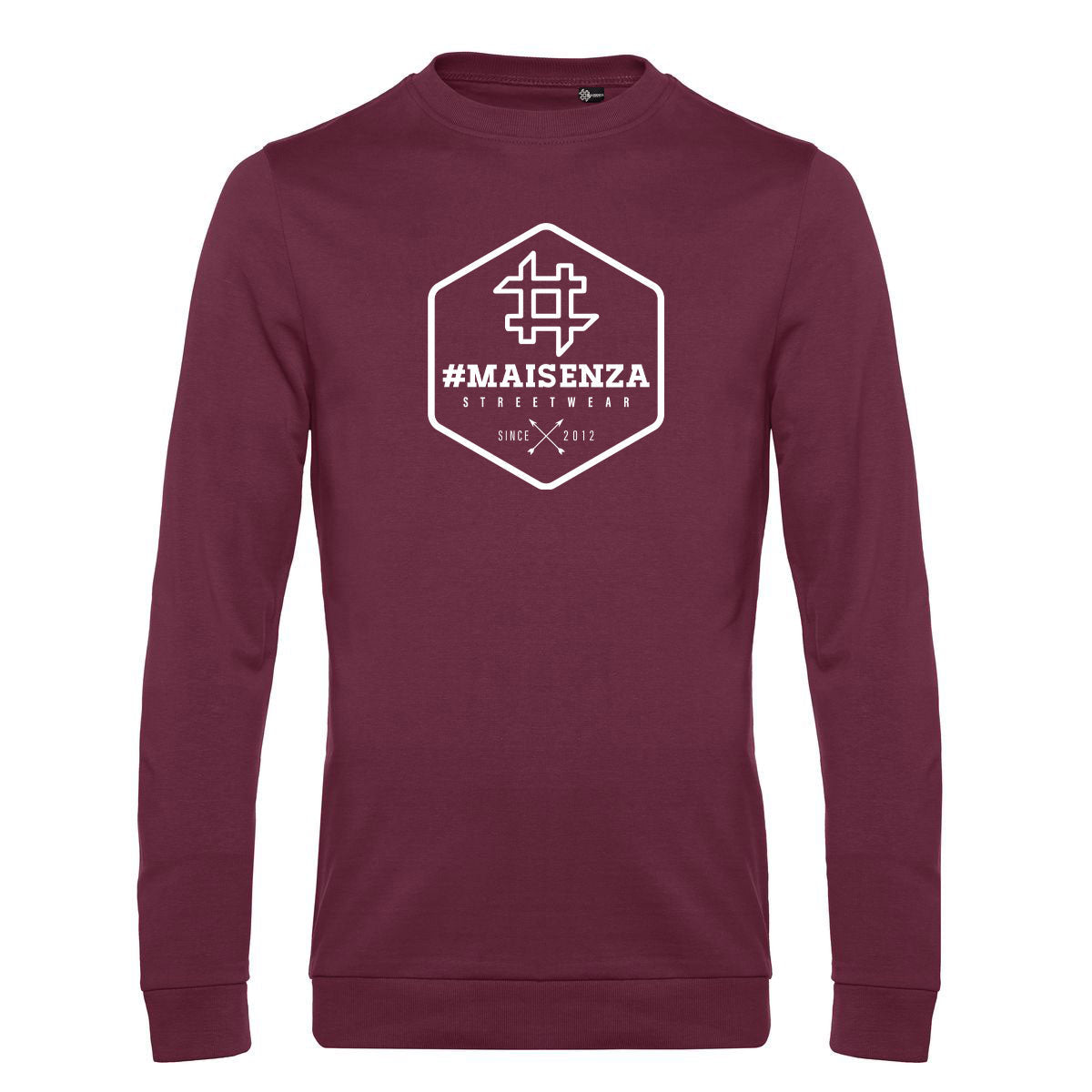 Felpa girocollo uomo BOX LOGO - Wine