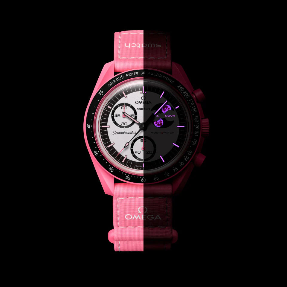 Swatch x Omega Bioceramic Moonswatch Mission to the Pink Moonphase