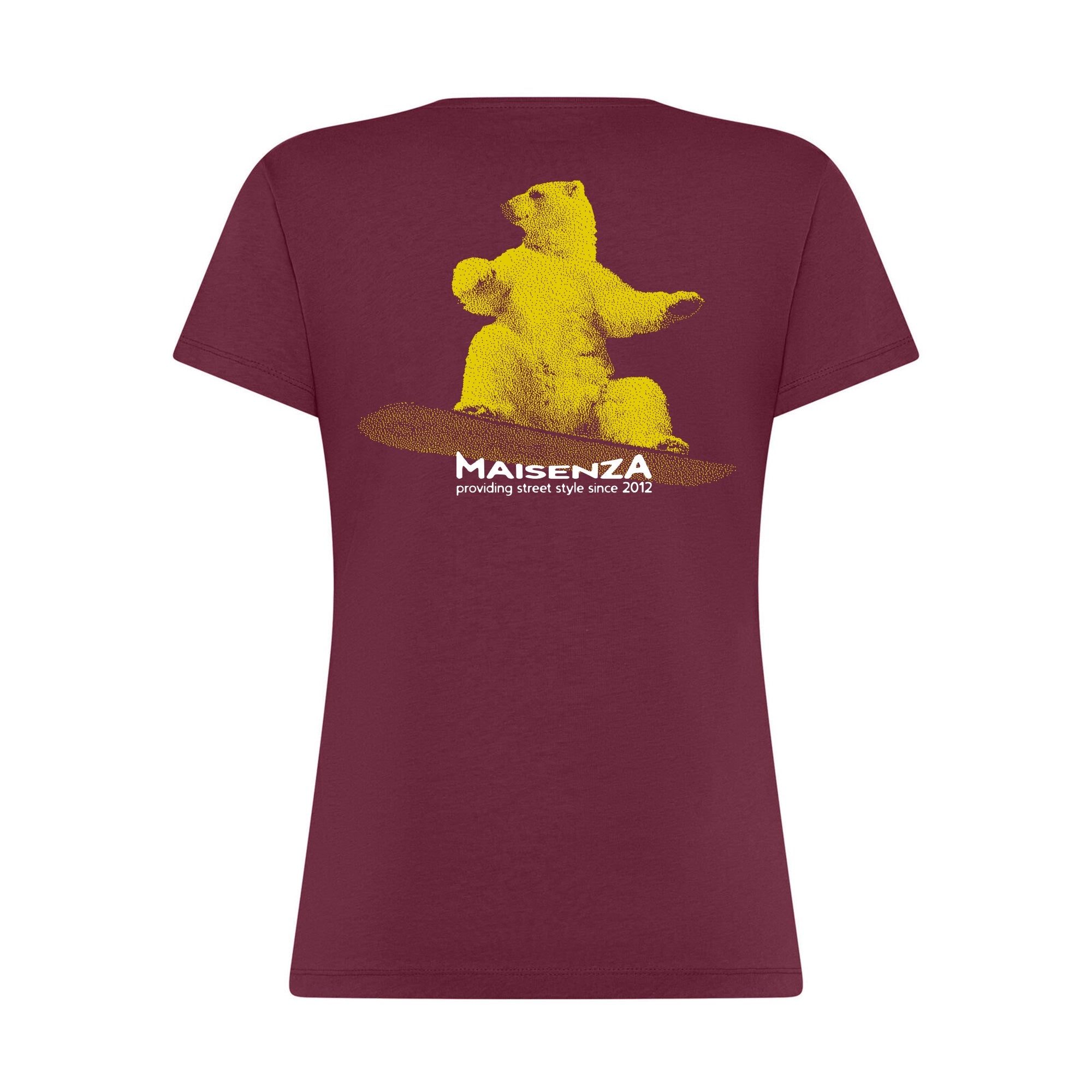 T-shirt Glitch Donna - Orso snowboarder